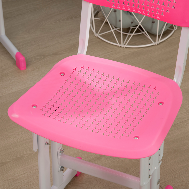 Adjustable Children's Desk and Chair Set with Drawer, Book Stand, Cup Holder, and Pen Slot - Ideal Study Table for Ages 6-12 - Pink - Premium  from Home Treasures - Just £87.99! Shop now at Home Treasures