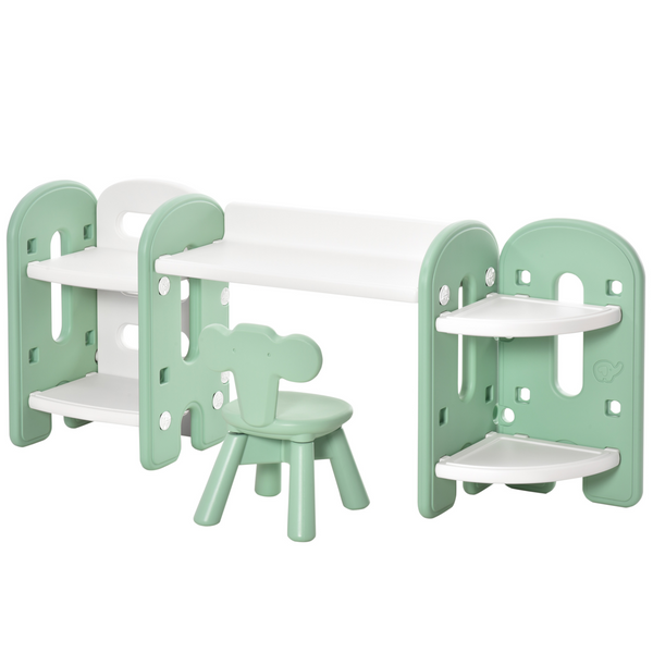 Children's Table & Chair Play Set (Green and White) - Adjustable, Durable, and Easy to Clean - Perfect for Learning and Playtime - Premium  from Home Treasures - Just £56.99! Shop now at Home Treasures