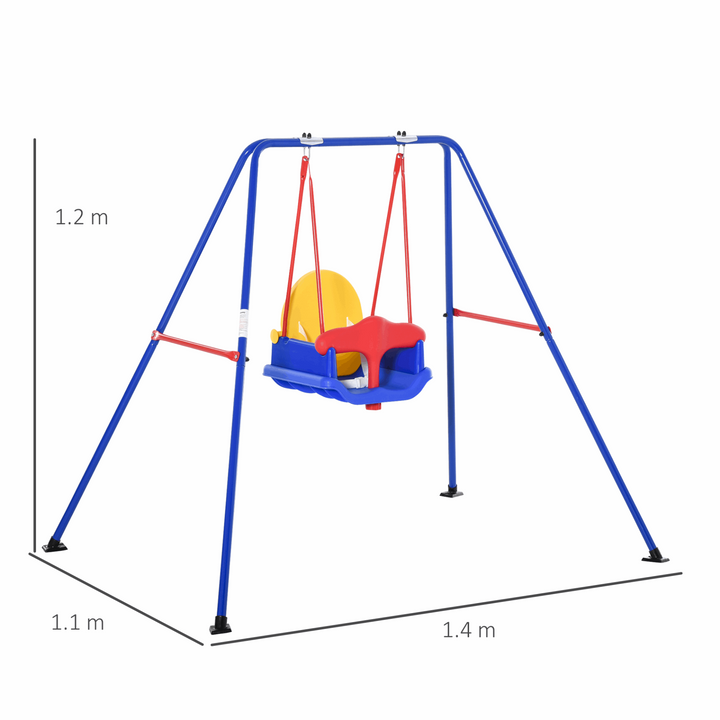 Baby Garden Swing with Seat Safety Harness | Sturdy Metal Frame | 140 x 110 x 120cm | Secure Outdoor Fun for Toddlers - Premium  from Home Treasures - Just £69.99! Shop now at Home Treasures