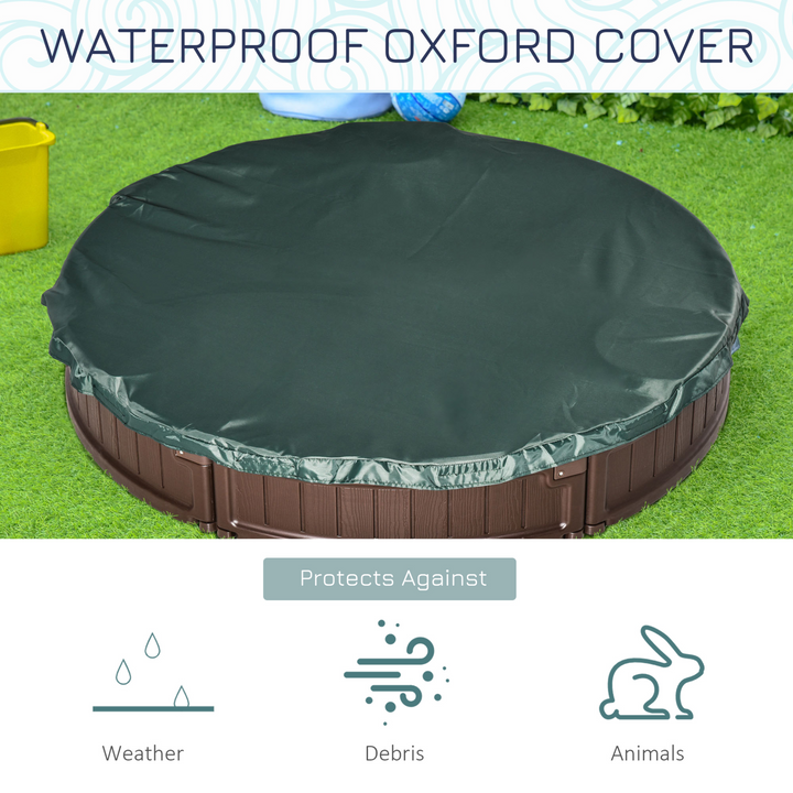 Children's Outdoor Round Sandbox with Waterproof Oxford Canopy - Durable Brown HDPE Material, Easy Assembly, and Spacious Play Area - Premium  from Home Treasures - Just £91.99! Shop now at Home Treasures