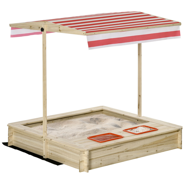 Children's Wooden Sand Pit with Adjustable Canopy - Outdoor Fun with Sun Protection & Safe Design - Premium  from Home Treasures - Just £146.99! Shop now at Home Treasures