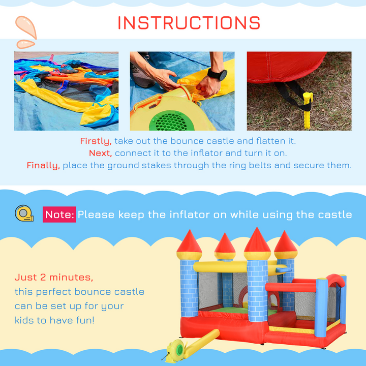 4 in 1 Bouncy Castle w/ Blower - Premium  from Home Treasures - Just £253.99! Shop now at Home Treasures