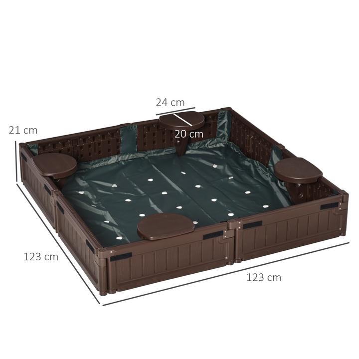 Children's Sandbox with Waterproof Oxford Canopy in Brown - Durable & Easy to Assemble | Perfect Outdoor Play for Kids - Premium  from Home Treasures - Just £99.99! Shop now at Home Treasures