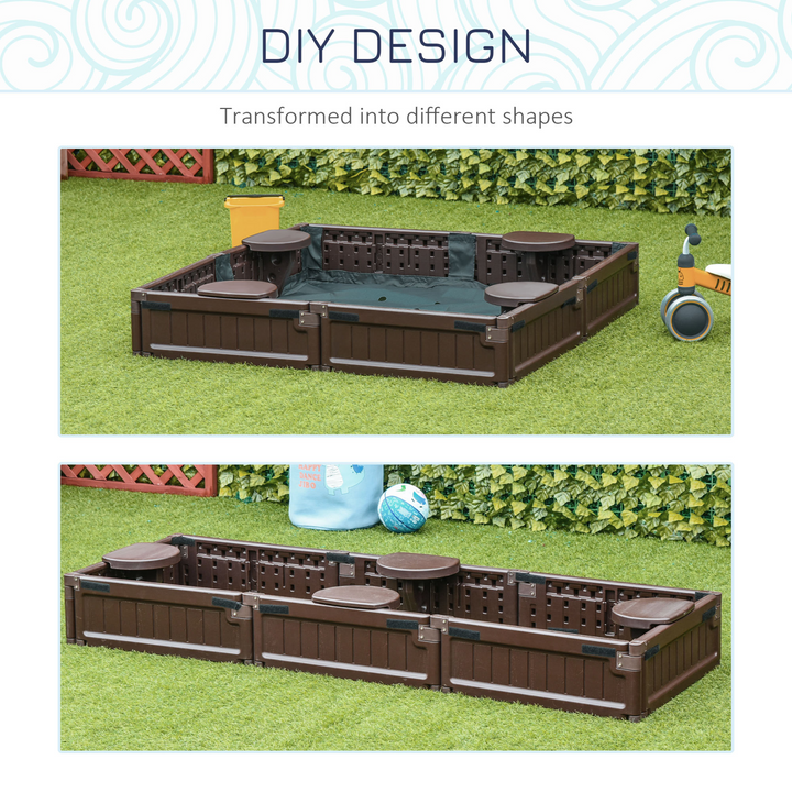 Children's Sandbox with Waterproof Oxford Canopy in Brown - Durable & Easy to Assemble | Perfect Outdoor Play for Kids - Premium  from Home Treasures - Just £99.99! Shop now at Home Treasures