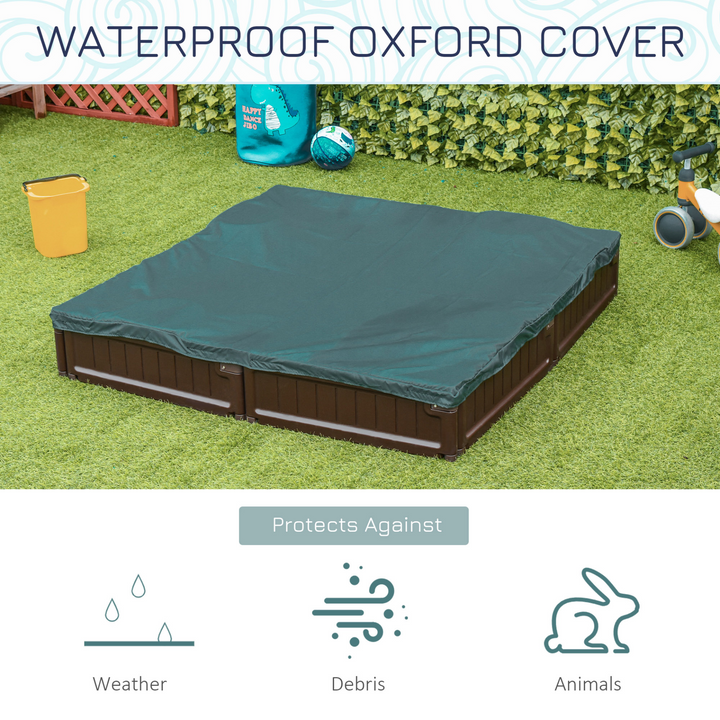 Children's Sandbox with Waterproof Oxford Canopy in Brown - Durable & Easy to Assemble | Perfect Outdoor Play for Kids - Premium  from Home Treasures - Just £99.99! Shop now at Home Treasures