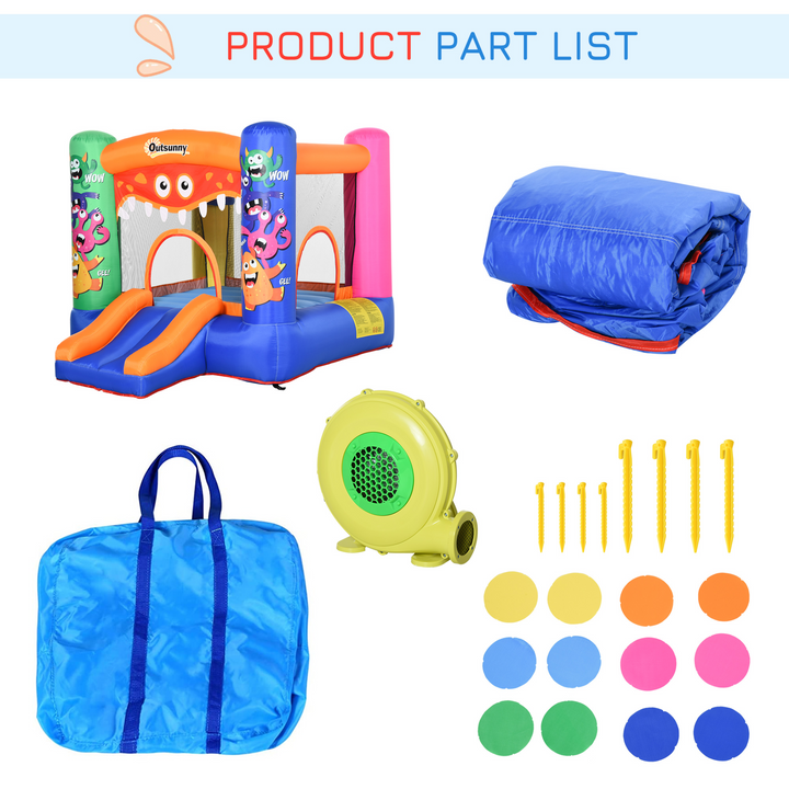 Children's Bouncey Castle House with Blower - Quick Inflate, Safe & Fun Outdoor Playset - Premium  from Home Treasures - Just £196.99! Shop now at Home Treasures