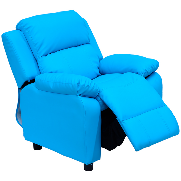 Comfortable & Stylish PU Leather Children's Recliner Armchair with Storage - Blue - Premium  from Home Treasures - Just £138.99! Shop now at Home Treasures