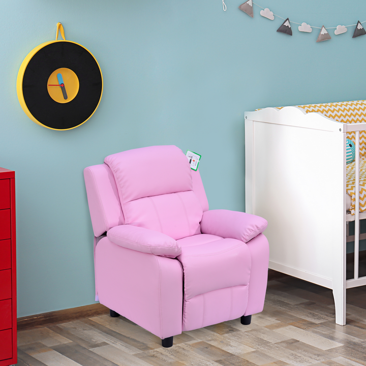 Children's Pink Recliner Lounger Armchair with Storage - Cozy and Stylish for Playrooms & Bedrooms - Premium  from Home Treasures - Just £134.99! Shop now at Home Treasures