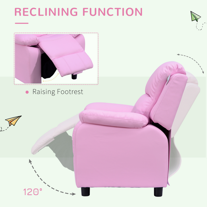 Children's Pink Recliner Lounger Armchair with Storage - Cozy and Stylish for Playrooms & Bedrooms - Premium  from Home Treasures - Just £134.99! Shop now at Home Treasures