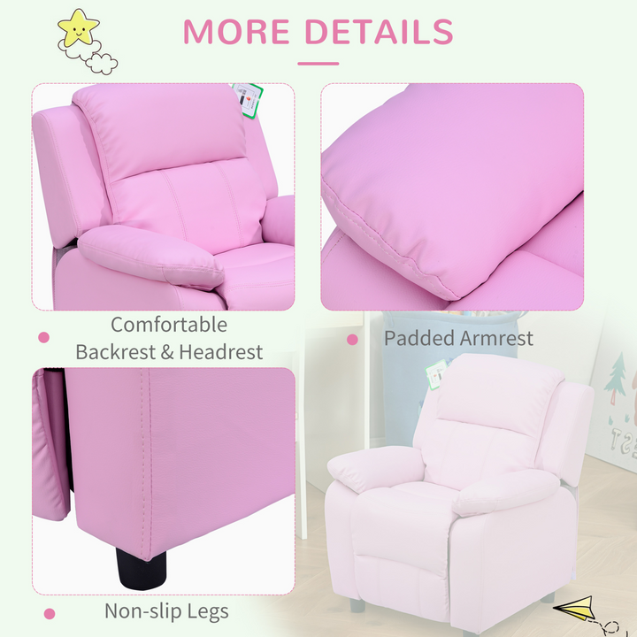 Children's Pink Recliner Lounger Armchair with Storage - Cozy and Stylish for Playrooms & Bedrooms - Premium  from Home Treasures - Just £134.99! Shop now at Home Treasures