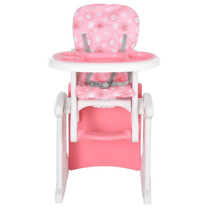 3-in-1 Convertible Baby High Chair - Toddler Table Chair, Infant Feeding Seat with Removable Tray & Safety Harness, Pink - Premium  from Home Treasures - Just £105.99! Shop now at Home Treasures