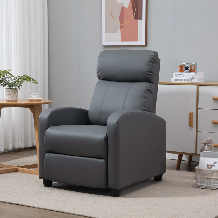 Recliner Sofa Massage Chair - PU Leather Armchair with Footrest & Remote Control, Grey - Premium  from Home Treasures - Just £243.99! Shop now at Home Treasures