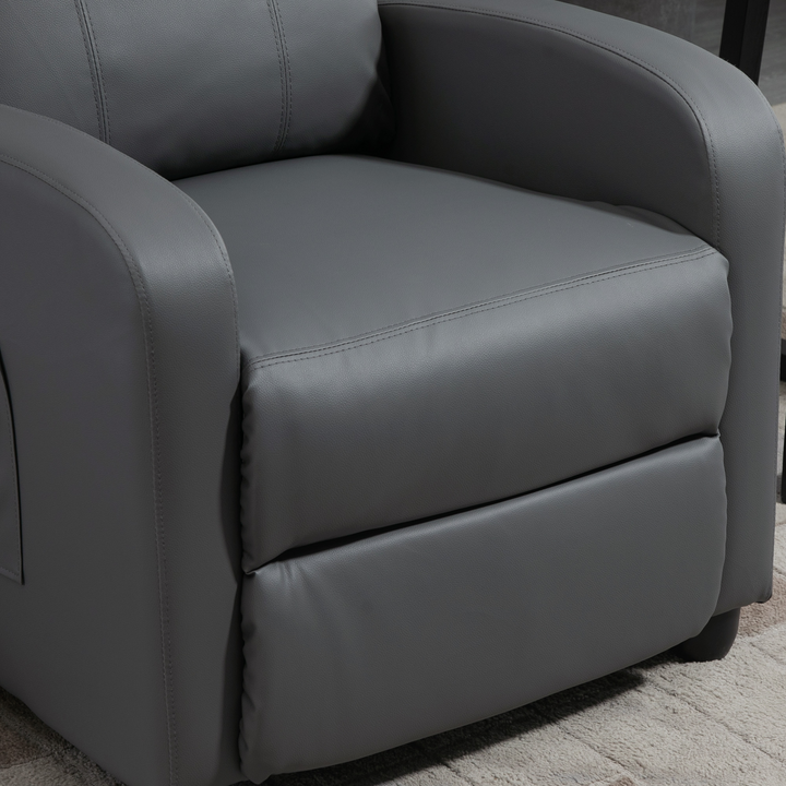 Recliner Sofa Massage Chair - PU Leather Armchair with Footrest & Remote Control, Grey - Premium  from Home Treasures - Just £243.99! Shop now at Home Treasures