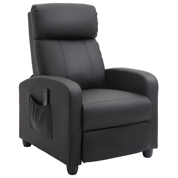 Luxurious Recliner Sofa Massage Chair with PU Leather, Footrest & Remote Control - Ideal for Living Room, Bedroom, Home Theater - Black - Premium  from Home Treasures - Just £240.99! Shop now at Home Treasures