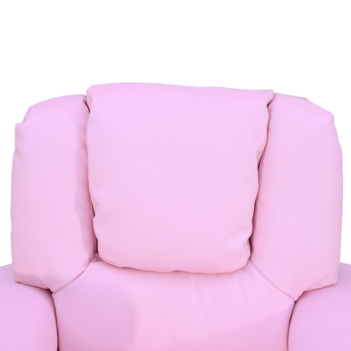 Children's Pink Recliner Armchair with Cup Holder - PU Leather Lounger Sofa for Kids' Games & Relaxation - Premium  from Home Treasures - Just £116.99! Shop now at Home Treasures