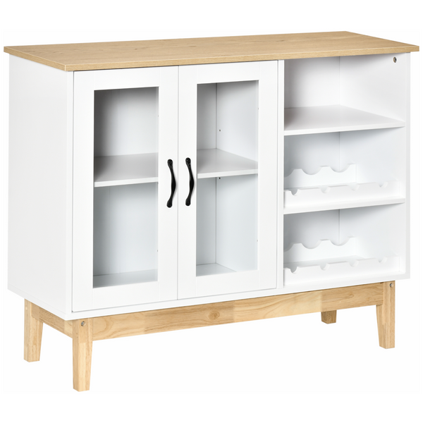 Elegant White Sideboard with Wine Holder for 8 Bottles - Perfect for Wine Lovers - Premium  from Home Treasures - Just £86.99! Shop now at Home Treasures