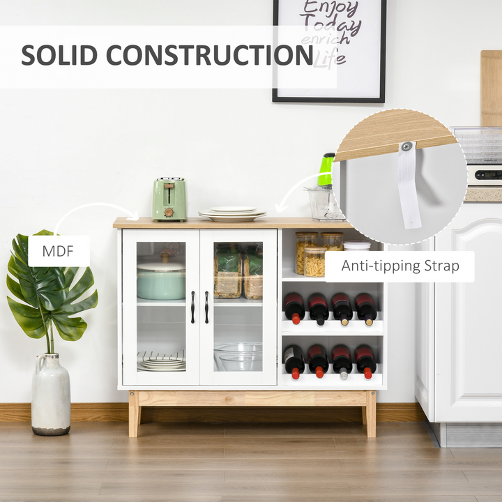 Elegant White Sideboard with Wine Holder for 8 Bottles - Perfect for Wine Lovers - Premium  from Home Treasures - Just £86.99! Shop now at Home Treasures