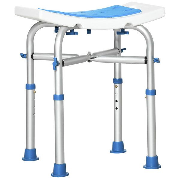 Adjustable Padded Shower Chair for Elderly and Disabled - Non-Slip, Built-in Handle, Blue - Premium  from Home Treasures - Just £44.99! Shop now at Home Treasures