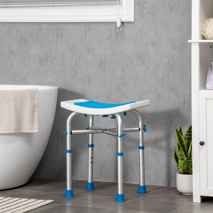 Adjustable Padded Shower Chair for Elderly and Disabled - Non-Slip, Built-in Handle, Blue - Premium  from Home Treasures - Just £44.99! Shop now at Home Treasures