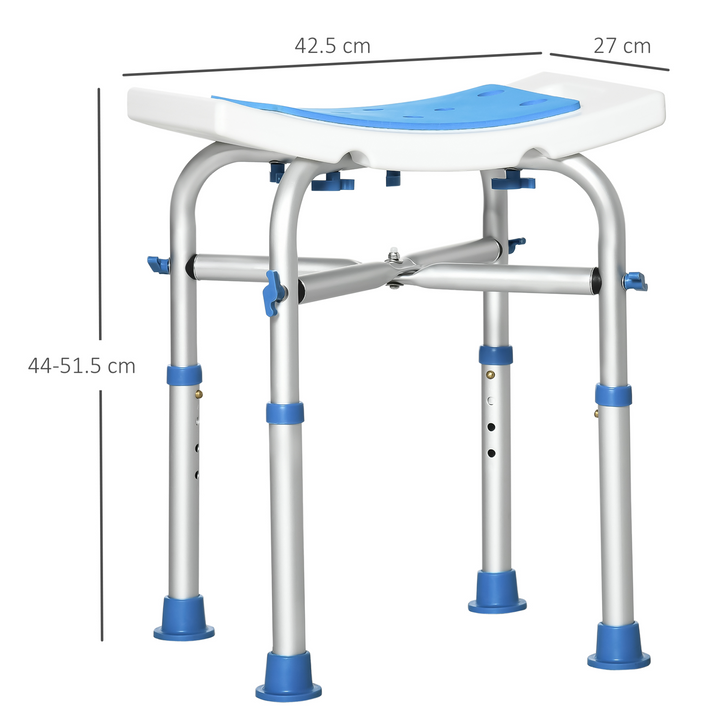 Adjustable Padded Shower Chair for Elderly and Disabled - Non-Slip, Built-in Handle, Blue - Premium  from Home Treasures - Just £44.99! Shop now at Home Treasures