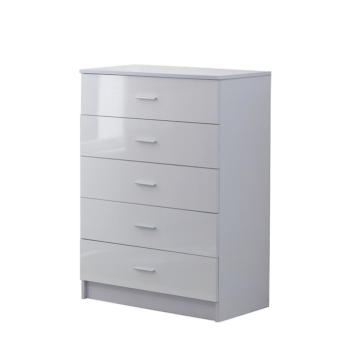 High Gloss 3 Piece Trio Bedroom Furniture Set - Modern Wardrobe, Chest of Drawers, and Night Stand - White Finish - Premium  from Home Treasures - Just £362.99! Shop now at Home Treasures