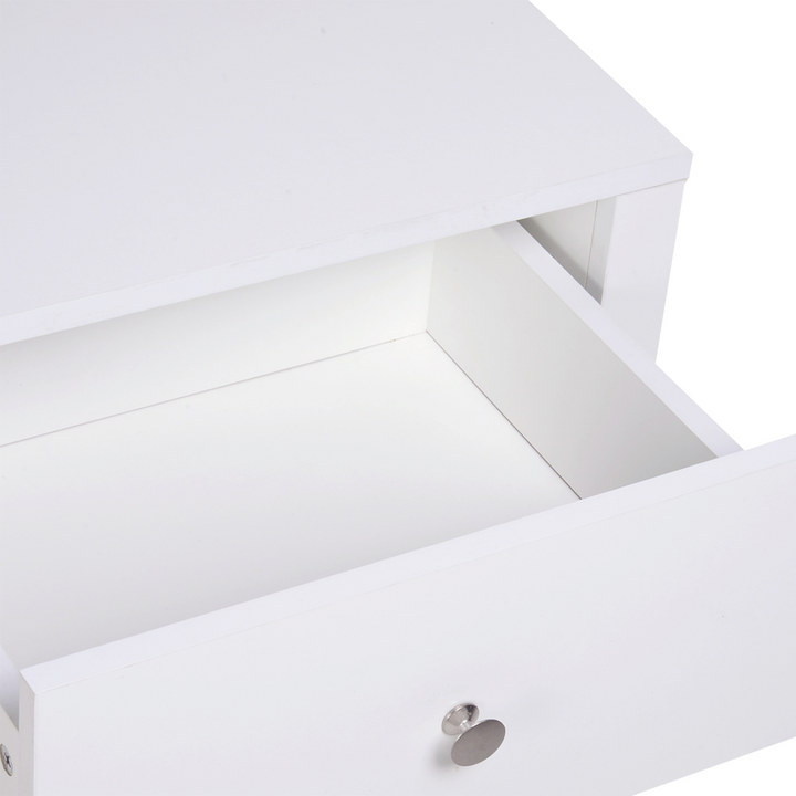 Modern Bedside Table - Elegant White Nightstand with Drawer Shelf - Ideal for Living Room & Bedroom - Premium  from Home Treasures - Just £51.99! Shop now at Home Treasures