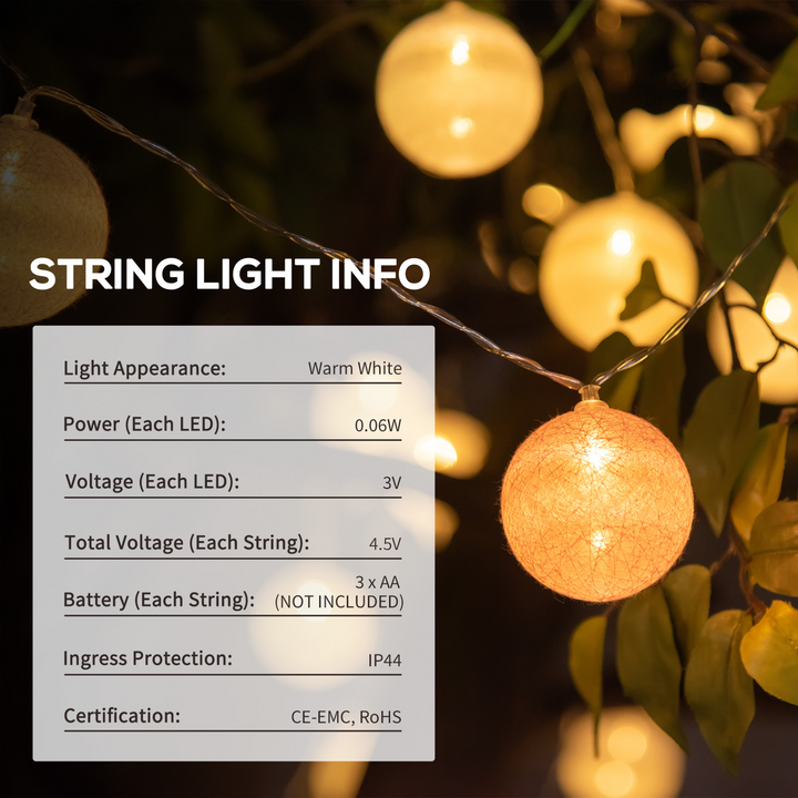 Globe LED Garden String Lights - 4 Pack | Warm White, Outdoor Safe, Ideal for Parties & Decorations - Premium  from Home Treasures - Just £15.99! Shop now at Home Treasures