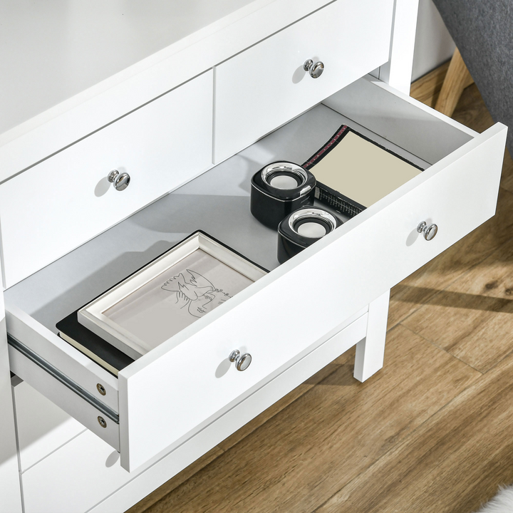 Modern 5 Drawer Chest of Drawers - White Storage Cabinet with Metal Handles and Runners for Bedroom - Premium  from Home Treasures - Just £179.99! Shop now at Home Treasures