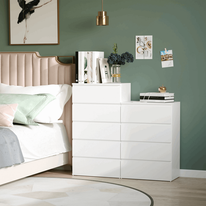 Modern White Chest of Drawers - 4 Spacious Drawers, 80 x 55 x 33cm, Minimalist Design for Bedroom & Home Storage - Premium  from Home Treasures - Just £116.99! Shop now at Home Treasures