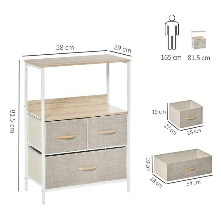 Sleek White 3 Drawer Storage Chest Unit - Perfect for Living Room, Bedroom, or Entryway - Premium  from Home Treasures - Just £64.99! Shop now at Home Treasures