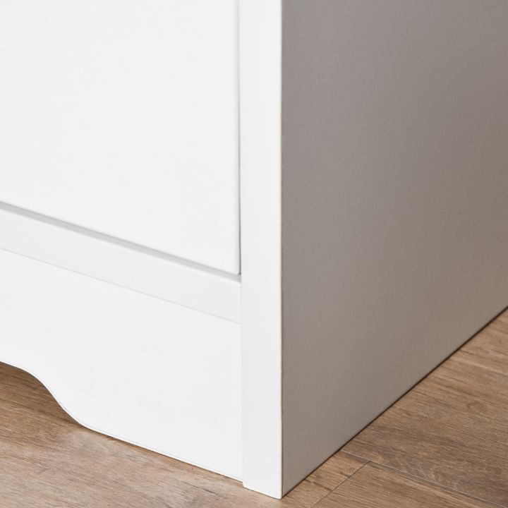 White Bedside Table with 2 Drawers and Storage Shelves - Elegant Nightstand for Bedroom & Living Room - Premium  from Home Treasures - Just £51.99! Shop now at Home Treasures