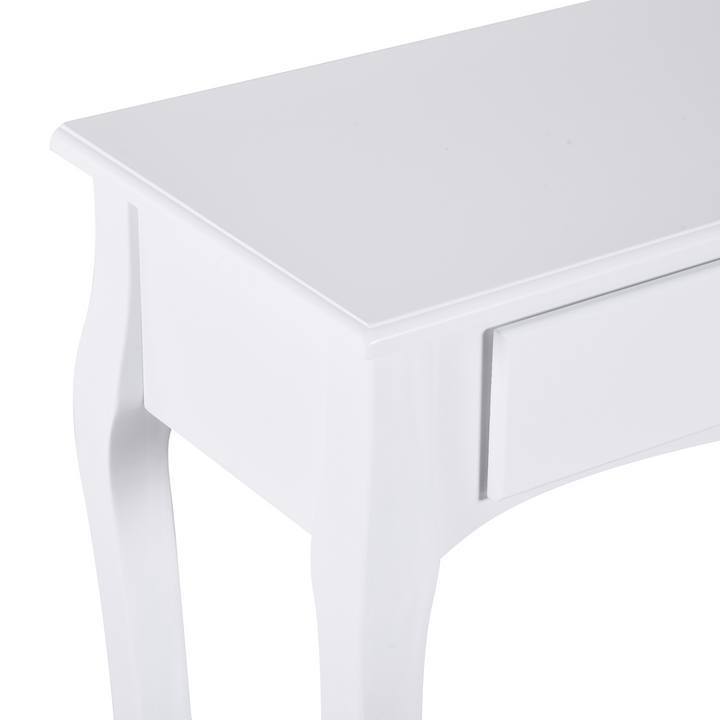 Ivory White Modern Console Table with Storage Shelves and Drawers - Perfect for Living Room, Entryway, Bedroom - Premium  from Home Treasures - Just £92.99! Shop now at Home Treasures