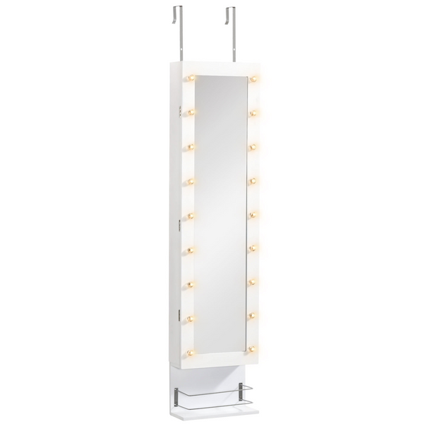 Elegant Wall Mounted Mirrored Storage Cabinet - White | Spacious & Stylish Jewelry Organizer with LED Lighting - Premium  from Home Treasures - Just £103.99! Shop now at Home Treasures