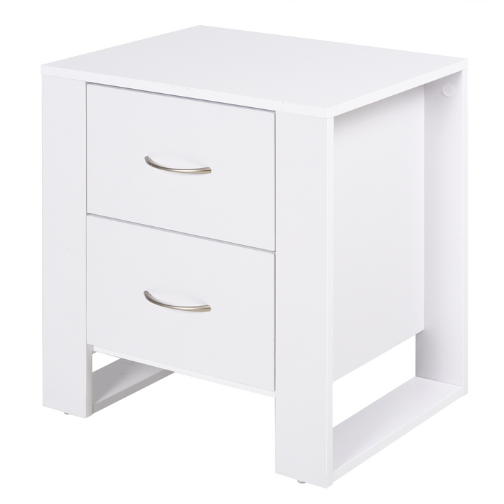 Elegant 2 Drawer Modern Boxy Bedside Table - Stylish Bedroom Storage Night Stand - Premium  from Home Treasures - Just £54.99! Shop now at Home Treasures