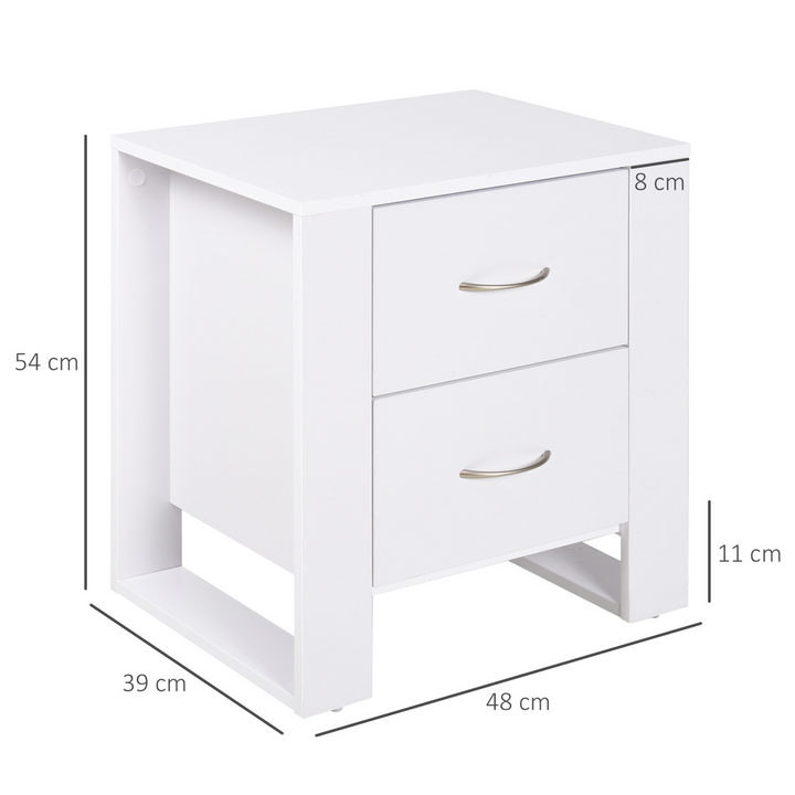 Elegant 2 Drawer Modern Boxy Bedside Table - Stylish Bedroom Storage Night Stand - Premium  from Home Treasures - Just £54.99! Shop now at Home Treasures