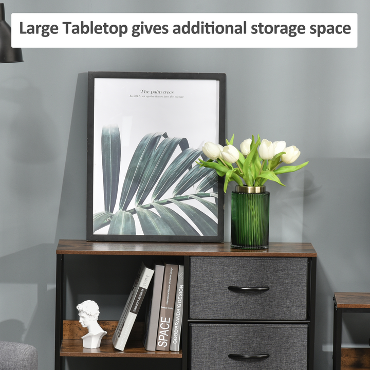 Modern Chest of Drawers Storage Dresser Cabinet with 3 Fabric Drawers & 2 Display Shelves - Black | Ideal for Living Room, Bedroom, Hallway - Premium  from Home Treasures - Just £70.99! Shop now at Home Treasures