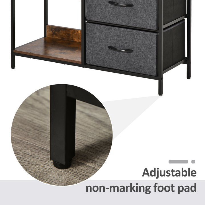 Modern Chest of Drawers Storage Dresser Cabinet with 3 Fabric Drawers & 2 Display Shelves - Black | Ideal for Living Room, Bedroom, Hallway - Premium  from Home Treasures - Just £70.99! Shop now at Home Treasures