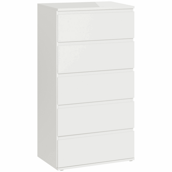 Stylish White Chest of Drawers - 5 Spacious Drawers, 100 x 55 x 33cm - Perfect for Modern Bedrooms - Premium  from Home Treasures - Just £141.99! Shop now at Home Treasures