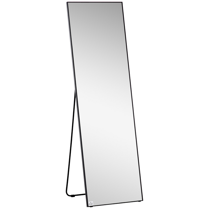 Elegant Full Length Dressing Mirror - Aluminum Alloy Frame - Versatile Floor Standing or Wall Hanging - Black - Premium  from Home Treasures - Just £108.99! Shop now at Home Treasures