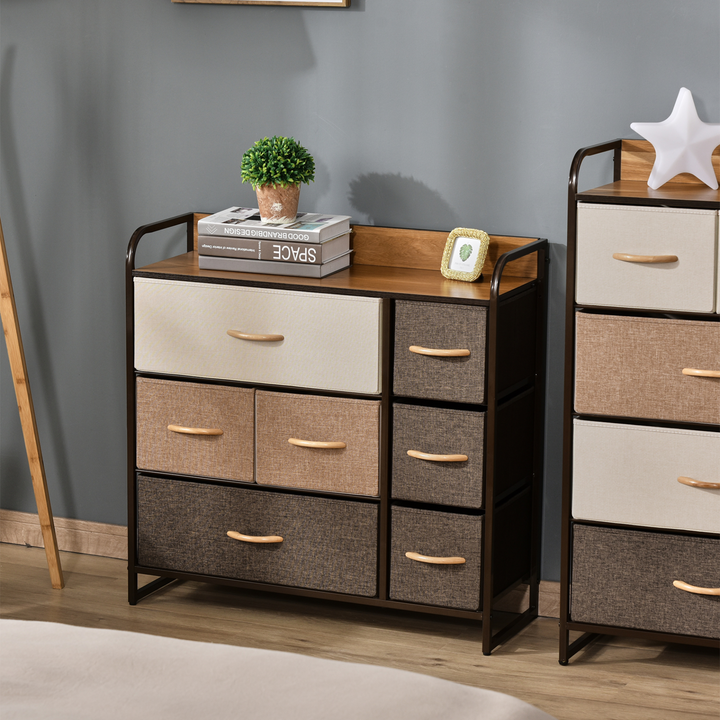 3-Tier Fabric Chest of Drawers with Steel Frame & Wooden Top – Versatile Storage Solution for Bedroom & Living Room - Premium  from Home Treasures - Just £97.99! Shop now at Home Treasures