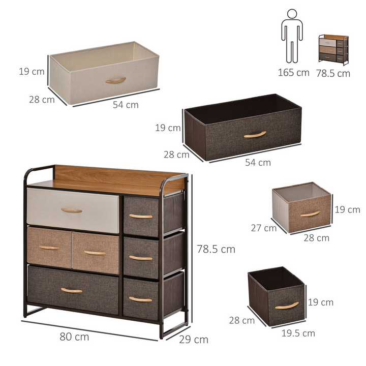 3-Tier Fabric Chest of Drawers with Steel Frame & Wooden Top – Versatile Storage Solution for Bedroom & Living Room - Premium  from Home Treasures - Just £97.99! Shop now at Home Treasures