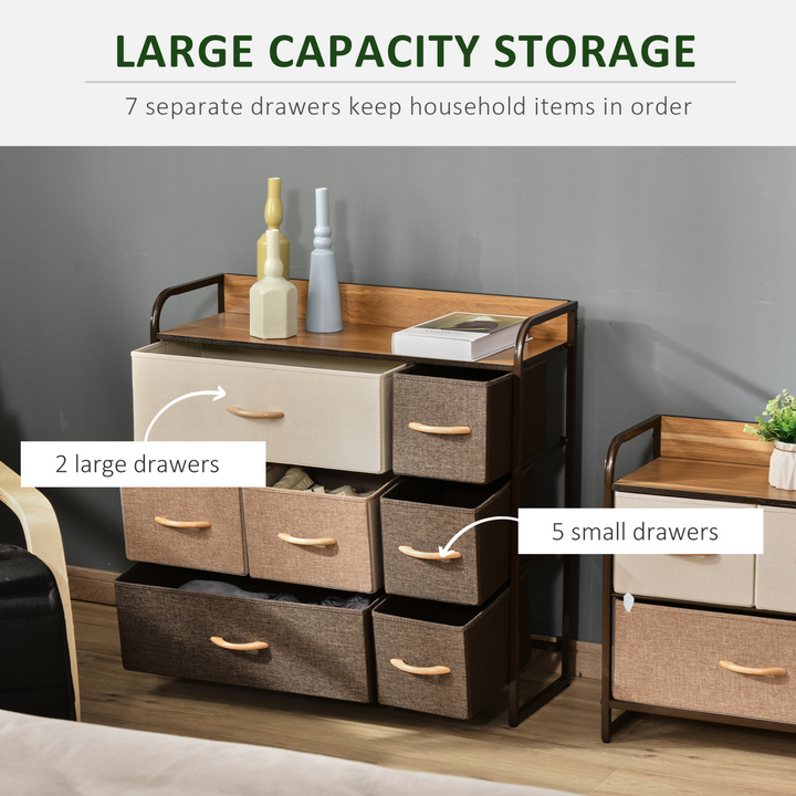 3-Tier Fabric Chest of Drawers with Steel Frame & Wooden Top – Versatile Storage Solution for Bedroom & Living Room - Premium  from Home Treasures - Just £97.99! Shop now at Home Treasures