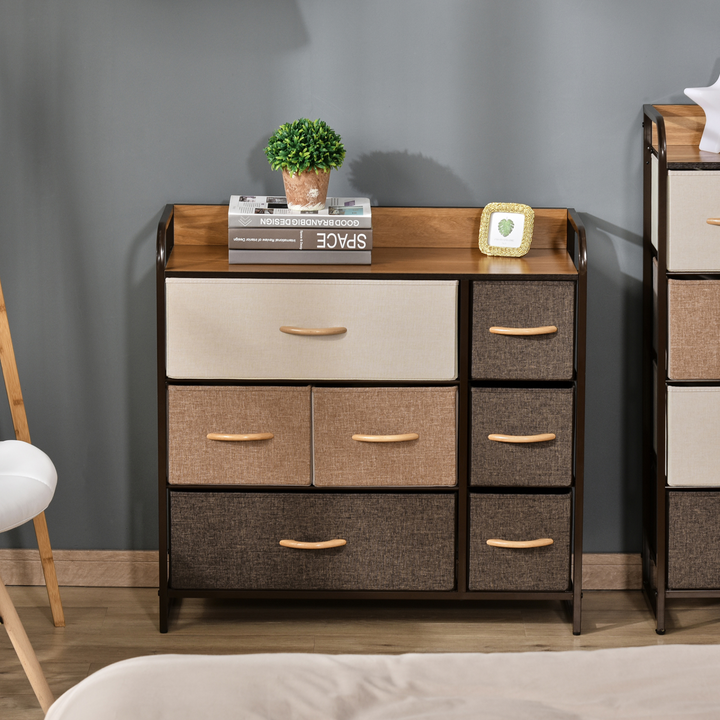 3-Tier Fabric Chest of Drawers with Steel Frame & Wooden Top – Versatile Storage Solution for Bedroom & Living Room - Premium  from Home Treasures - Just £97.99! Shop now at Home Treasures