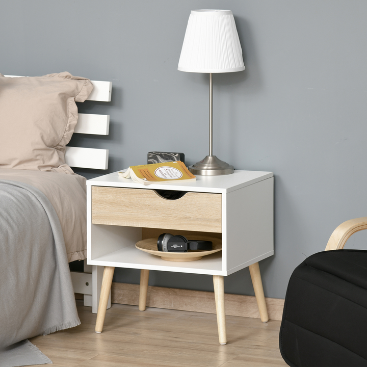 Modern Nightstand with Drawer and Shelf | Sleek Bedside Table for Your Bedroom - Premium  from Home Treasures - Just £47.99! Shop now at Home Treasures