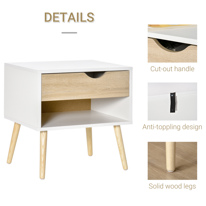 Modern Nightstand with Drawer and Shelf | Sleek Bedside Table for Your Bedroom - Premium  from Home Treasures - Just £47.99! Shop now at Home Treasures