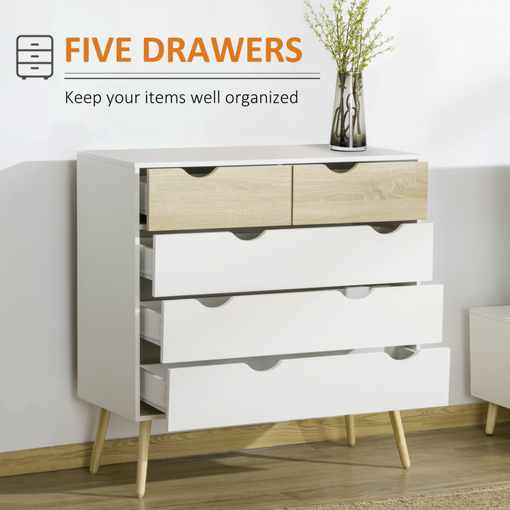 Scandinavian Style Chest of Drawers (White & Oak) - Premium  from Home Treasures - Just £186.99! Shop now at Home Treasures