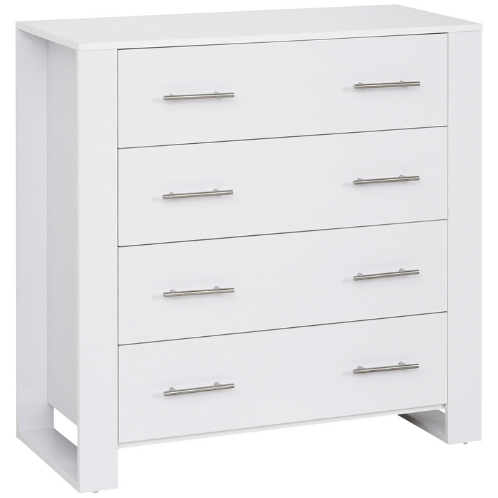 Elegant 4-Drawer Storage Cabinet for Bedroom & Living Room - White, Freestanding with Metal Handles - Premium  from Home Treasures - Just £141.99! Shop now at Home Treasures