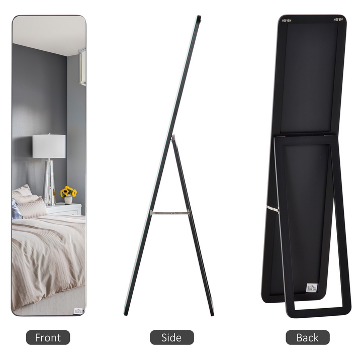 Full Length Freestanding & Wall Mounted Mirror, Tall Full Body Mirror for Bedroom & Hallway, Black - 160x37cm - Premium  from Home Treasures - Just £98.99! Shop now at Home Treasures