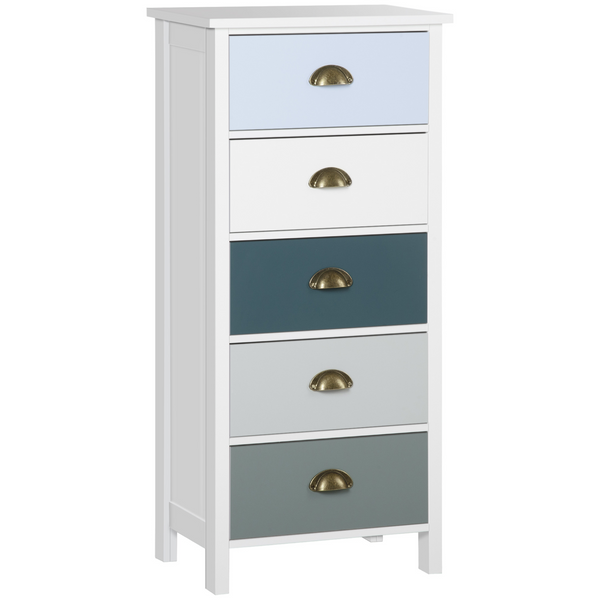 Slim 5-Drawer Storage Cabinet Organizer with Metal Handles - Perfect for Living Rooms & Bedrooms - Premium  from Home Treasures - Just £121.99! Shop now at Home Treasures