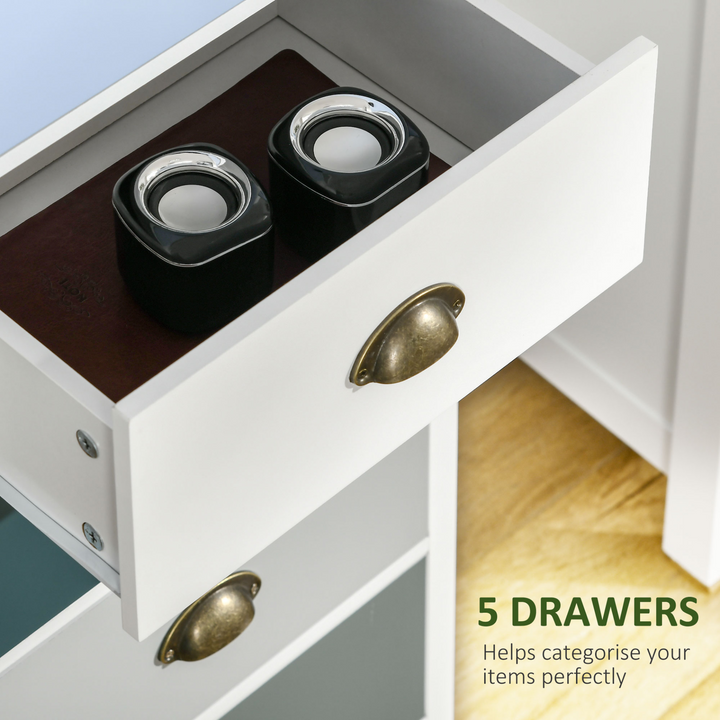 Slim 5-Drawer Storage Cabinet Organizer with Metal Handles - Perfect for Living Rooms & Bedrooms - Premium  from Home Treasures - Just £121.99! Shop now at Home Treasures